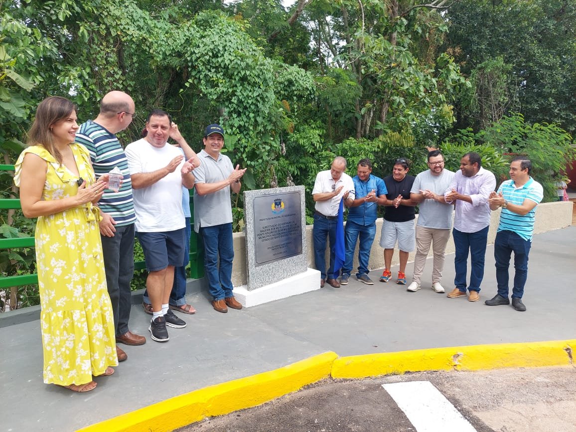 Inauguração da reforma e reabertura da Ponte Velha em Aquidauana com o Prefeito Odilon Ribeiro