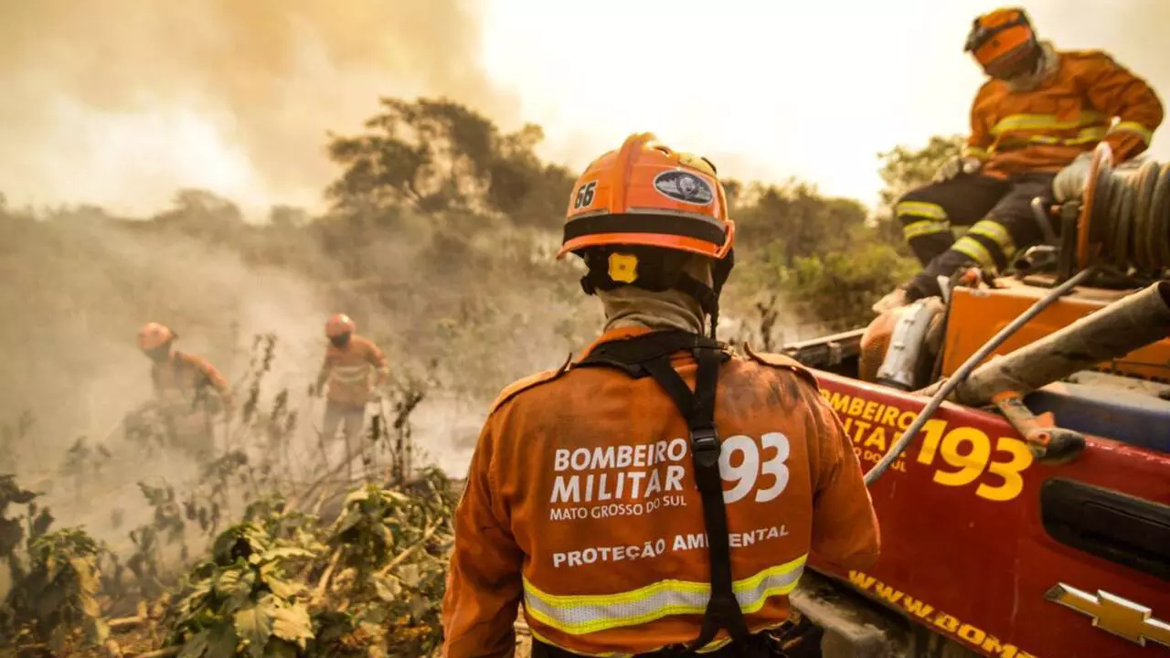 Frente fria manteve ambiente favorável para controle de incêndios no Pantanal, avalia Corpo de Bombeiros